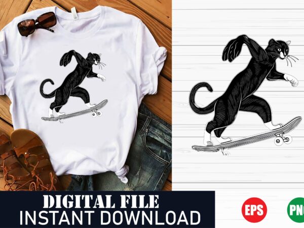 Stylish cat illustration t-shirt, trendy cat vector design top, funny cat lover t-shirt