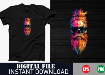 Colorful Face Vector T-Shirt Design, Man with Colorful Face Vector T-Shirt, Pop Art Face Vector T-Shirt Design