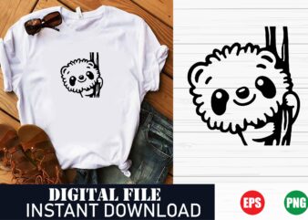 Cute Cartoon Panda T-Shirt Design, Panda Lover Graphic Tee, Funny Panda Bear Vector T-Shirt, Trendy Panda Graphic Tee