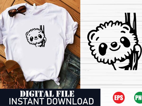 Cute cartoon panda t-shirt design, panda lover graphic tee, funny panda bear vector t-shirt, trendy panda graphic tee