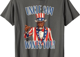 African American Uncle Sam Wants You Black Uncle Sam T-Shirt