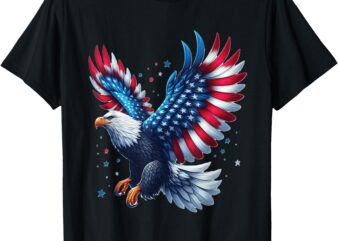 American Bald Eagle T-Shirt – Unisex-Adults, Kids – Black – Small – Short Sleeve – Cotton, Polyester – Patriotic Individuals, Young Adults,