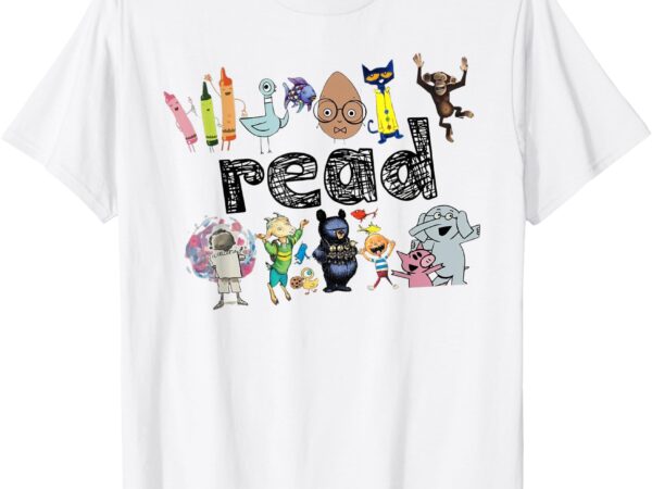 Animals read reading book library first day of school kids t-shirt