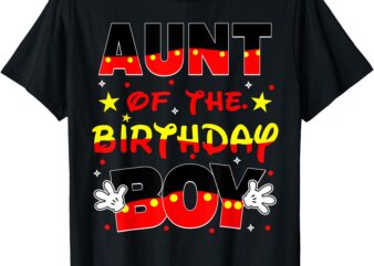 Aunt Of The Birthday Boy Family Party Decorations T-Shirt