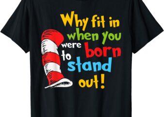 Why Fit In Doctor Teacher Cat In Hat Cool Autism Awareness T-Shirt