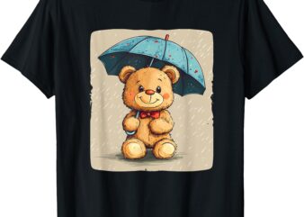 Awesome Umbrella Teddy Bear Outfit for Adults and Kids T-Shirt