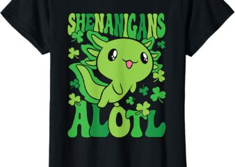 Axolotl St. Patrick’s Day Shenanigans Alotl Women Girls Kids T-Shirt