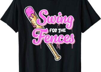 Baseball Drip Boys Ice Cream Drip Youth Swing For The Fences T-Shirt