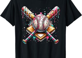 Baseball Drip For Boys Ice Cream With Sprinkles Drip Girls T-Shirt