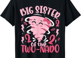 Big Sister of the Two-nado Tornado Theme 2nd Birthday Party T-Shirt