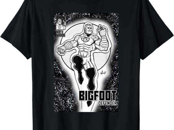 Bigfoot defender black and white art t-shirt