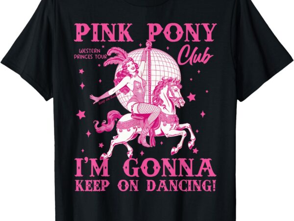 Birthday cowgirl pink girl pony clubs disco western cowgirl t-shirt