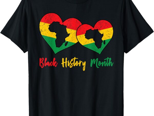 Black history month african american afro with hearts t-shirt