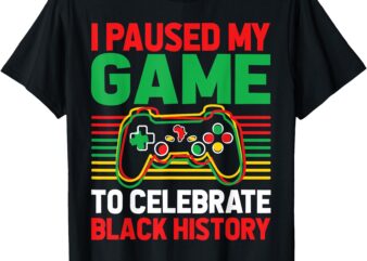 Black History Month Gamer African American Pride boys men T-Shirt