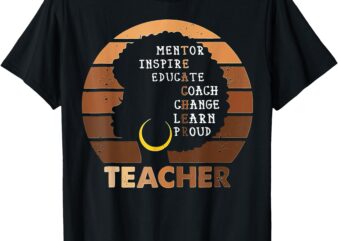 Black History Month Inspiration Teacher Afro Melanin T-Shirt