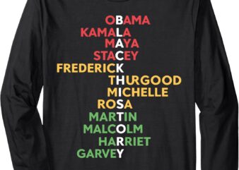 Black History Month Leaders Icons Inspirational Long Sleeve T-Shirt