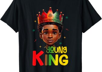 Black History Month Shirts For Young King Afro Boys Kids T-Shirt