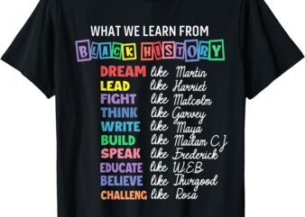 Black History Month What We Learn From Black History T-Shirt