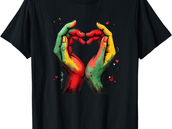 Black history month heart african american black red green t-shirt