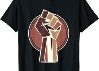 Black History Power Unity Hand Afro Motivation T-Shirt