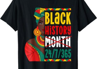 Black History Shirts For Women Black Queen Afro Queen T-Shirt