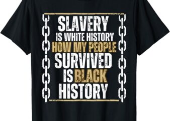 Black History Slavery Is White History American African T-Shirt