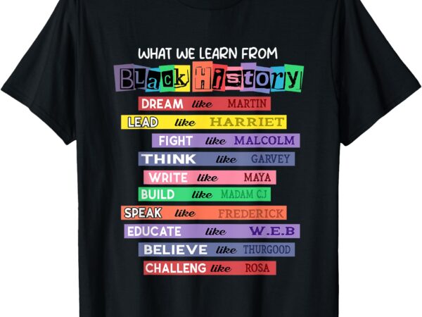 Black history shirts what learn from black history month t-shirt