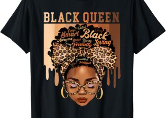 Black Queen Magic Black History Month Afro Hair Melanin Girl T-Shirt