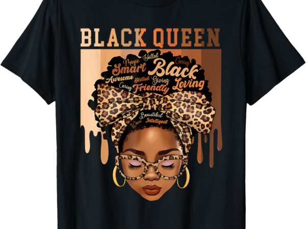 Black queen magic black history month afro hair melanin girl t-shirt