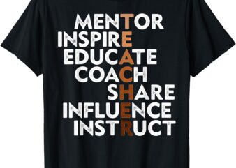 Black Teacher Inspiration Melanin African American Teachers T-Shirt