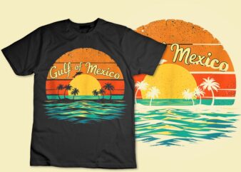 Gulf of Mexico Beach Palms Summer Vacation Tank Top disign. t shirt design template