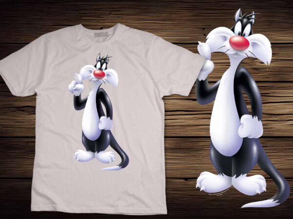 Looney tunes sylvester airbrushed t-shirt disign