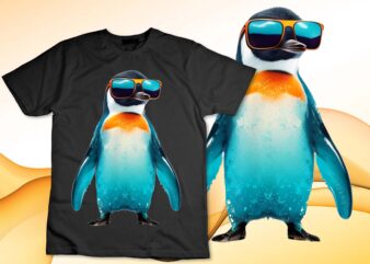 Funny bespectacled emperor Penguin T-Shirt disign