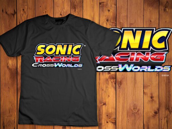 Sonic the hedgehog sonic racing crossworlds logo t-shirt design