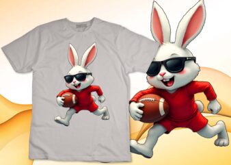 Funny Bunny Playing Football Easter Egg Easter Day Men Boys T-Shirt design