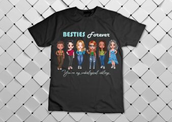 Besties Forever BFF Best friends Unbiological Siblings Chibi T-Shirt disign.