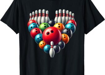 Bowling Lover Valentine Day Men Women Kids Girl Boys Bowler T-Shirt