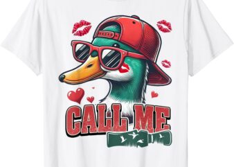 Boys Valentines Call Me Duck Hunting Kid Cute Cool Valentine T-Shirt