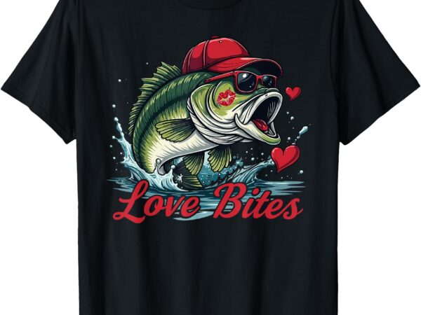 Boys valentines fishing bass valentine love funny men kids t-shirt