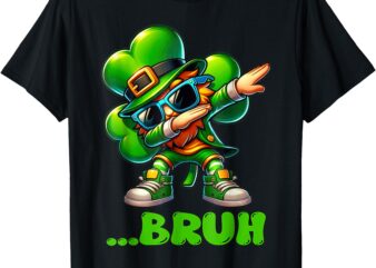 Bruh Dab Leprechaun Funny Kids Boys Mens St Patrick Day T-Shirt