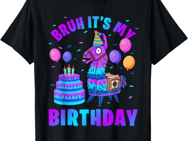 Bruh its my birthday llama pinata boy girl family bday party t-shirt