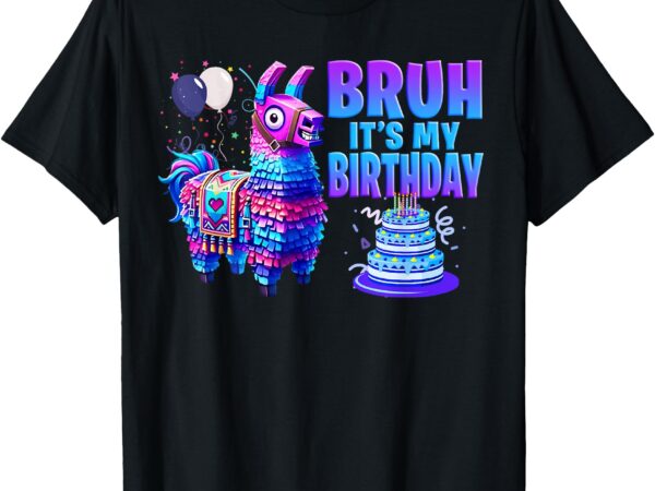 Bruh its my birthday llama pinata family boy girl party kids t-shirt