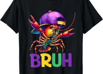 Bruh Mardi Gras Teens Boys Kids Bruh Crawfish Mardi Gras T-Shirt