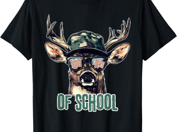 Bucked 100 days of school deer hunting boy girls 100th day t-shirt