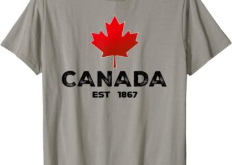 Canada EST 1867 Proud Canadian Vintage Maple Leaf Merch T-Shirt