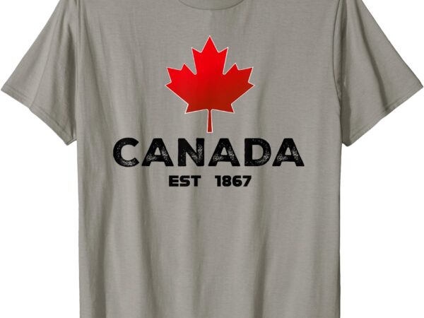 Canada est 1867 proud canadian vintage maple leaf merch t-shirt