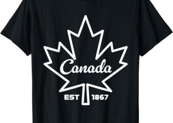 Canada Maple Leaf Est 1867 Vintage For Men And Women T-Shirt