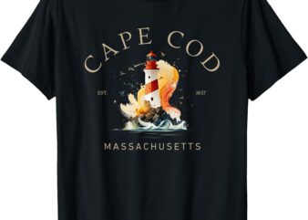 Cape Cod Lighthouse Waves T-Shirt