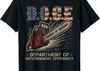 Chainsaw For Bureaucracy Funny D.O.G.E DOGE USA Flag T-Shirt