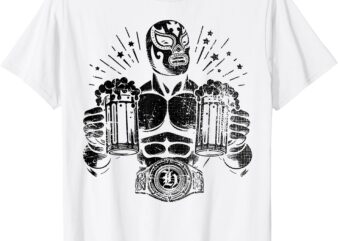 Chela Luchador Drinking Beer T-Shirt